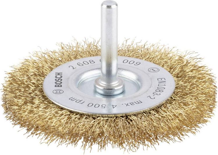 Produktbild: Bosch Accessories Scheibenb&uuml;rste, gewellt, vermessingt, 75 mm, 0,2 mm, 10 mm, 4500 U/ min 2608622009 1 St.