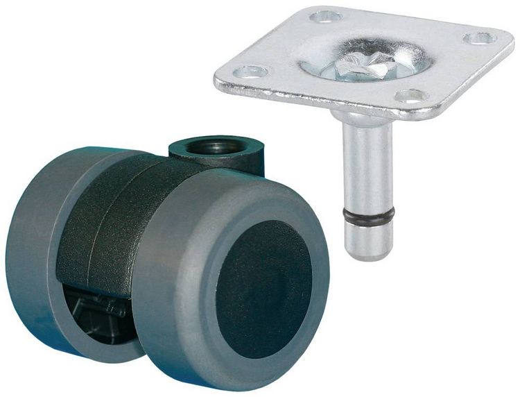 Produktbild: d&ouml;rner + helmer 761340 761340 Doppelrollen Rad-Durchmesser: 35 mm Tragf&auml;higkeit (max.): 70 kg 1 St.