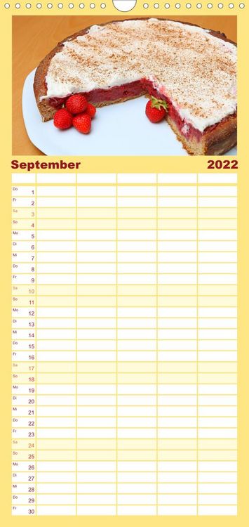 Produktbild: Familienplaner S&uuml;&szlig;es aus der Vollwert-Backstube (Wandkalender 2022 , 21 cm x 45 cm, hoch)