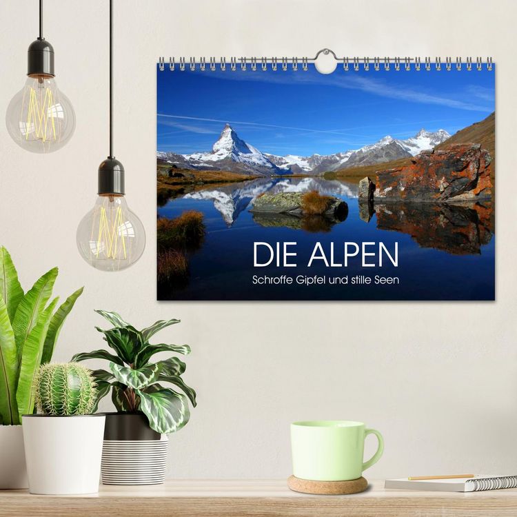 Produktbild: DIE ALPEN - Schroffe Gipfel und stille Seen (Wandkalender 2026 DIN A4 quer), CALVENDO Monatskalender