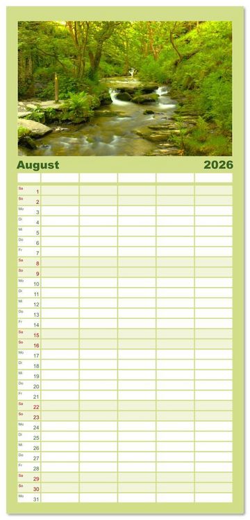 Produktbild: Familienplaner 2026 - Cornwall im Fr&uuml;hling mit 5 Spalten (Wandkalender, 21 x 45 cm) CALVENDO