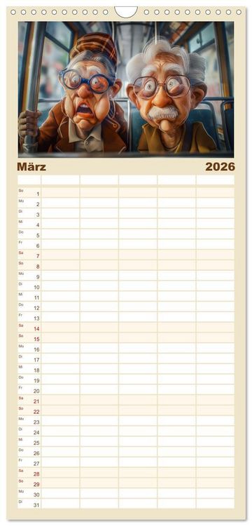 Produktbild: Familienplaner 2026 - Alt, aber nicht leise mit 5 Spalten (Wandkalender, 21 x 45 cm) CALVENDO