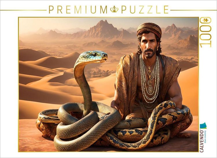 Produktbild: CALVENDO Puzzle Tanzende Schlange fixiert ihren Meister | 1000 Teile Lege-Gr&ouml;&szlig;e 64x48cm Foto-Puzzle f&uuml;r gl&uuml;ckliche Stunden