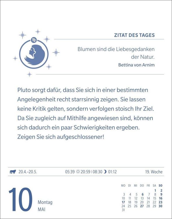 Produktbild: Jungfrau Sternzeichenkalender 2027 - Tagesabrei&szlig;kalender - Ihr Horoskop f&uuml;r jeden Tag