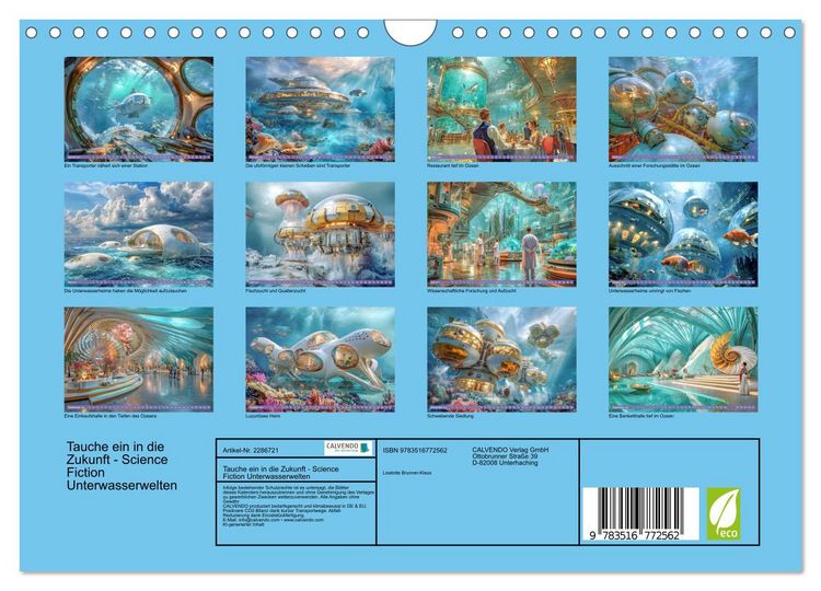 Produktbild: Tauche ein in die Zukunft - Science Fiction Unterwasserwelten (Wandkalender 2027 DIN A4 quer), CALVENDO Monatskalender
