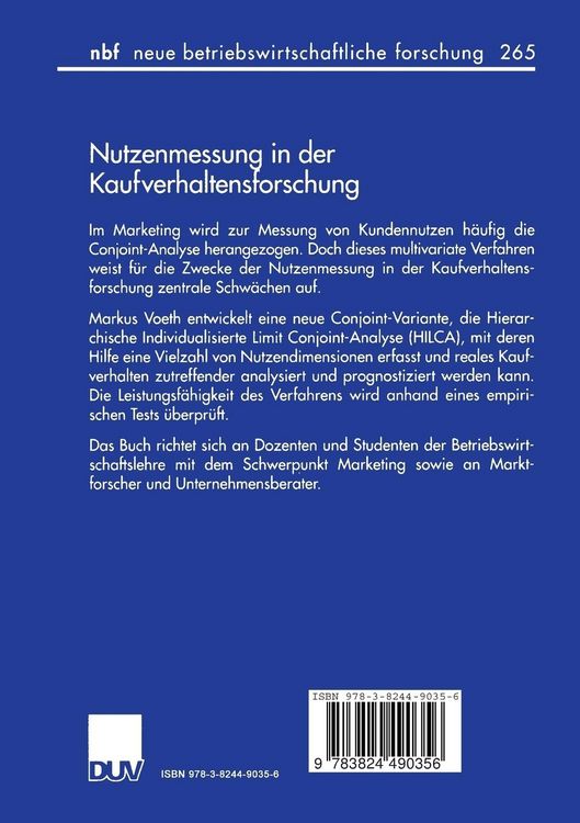Produktbild: Nutzenmessung in der Kaufverhaltensforschung
