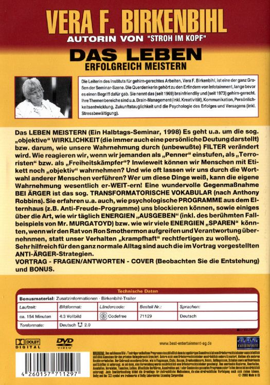 Produktbild: Das Leben erfolgreich meistern - Vera F. Birkenbihl