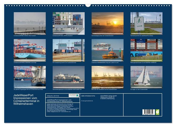Produktbild: JadeWeserPort Impressionen vom Containerterminal in Wilhelmshaven (Wandkalender 2027 DIN A2 quer), CALVENDO Monatskalender