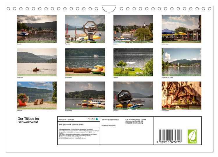 Produktbild: Der Titisee im Schwarzwald (Wandkalender 2026 DIN A4 quer), CALVENDO Monatskalender