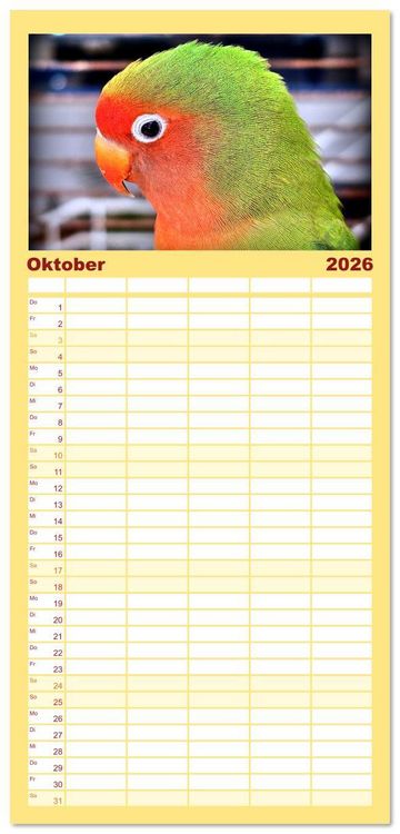 Produktbild: Familienplaner 2026 - Die Unzertrennlichen mit 5 Spalten (Wandkalender, 21 x 45 cm) CALVENDO