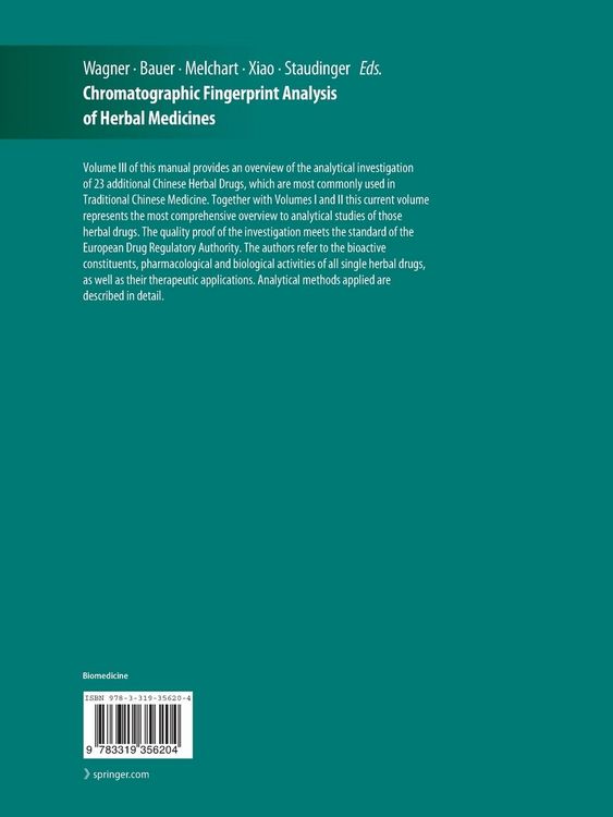 Produktbild: Chromatographic Fingerprint Analysis of Herbal Medicines Volume III