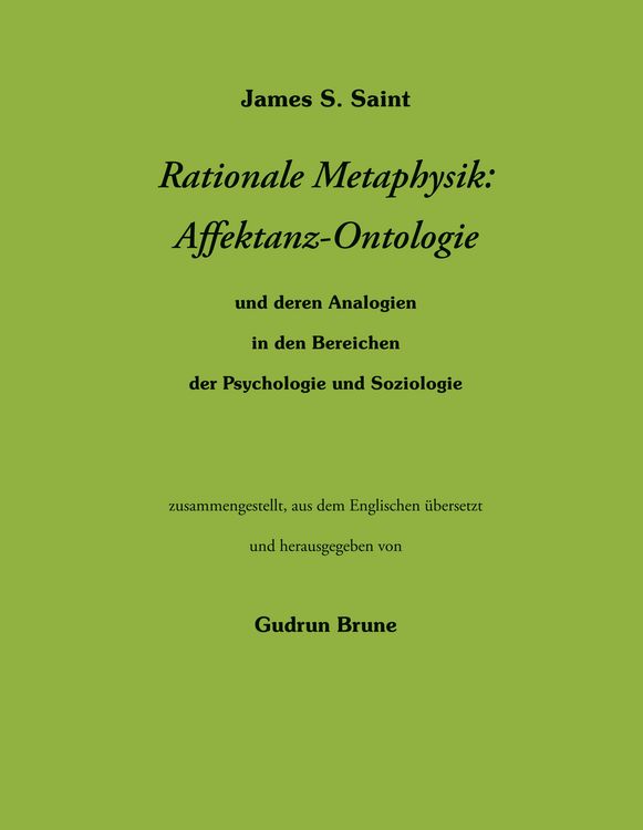 Produktbild: Rationale Metaphysik: Affektanz -Ontologie