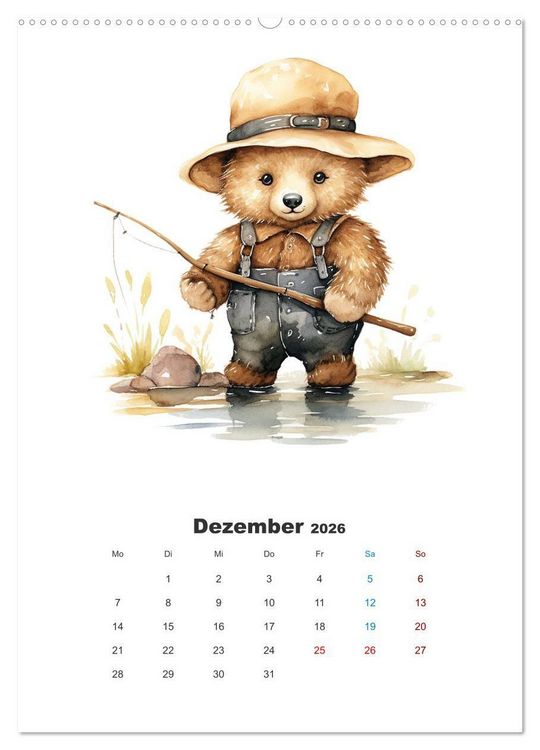 Produktbild: Petri Heil, Taddy! (hochwertiger Premium Wandkalender 2026 DIN A2 hoch), Kunstdruck in Hochglanz