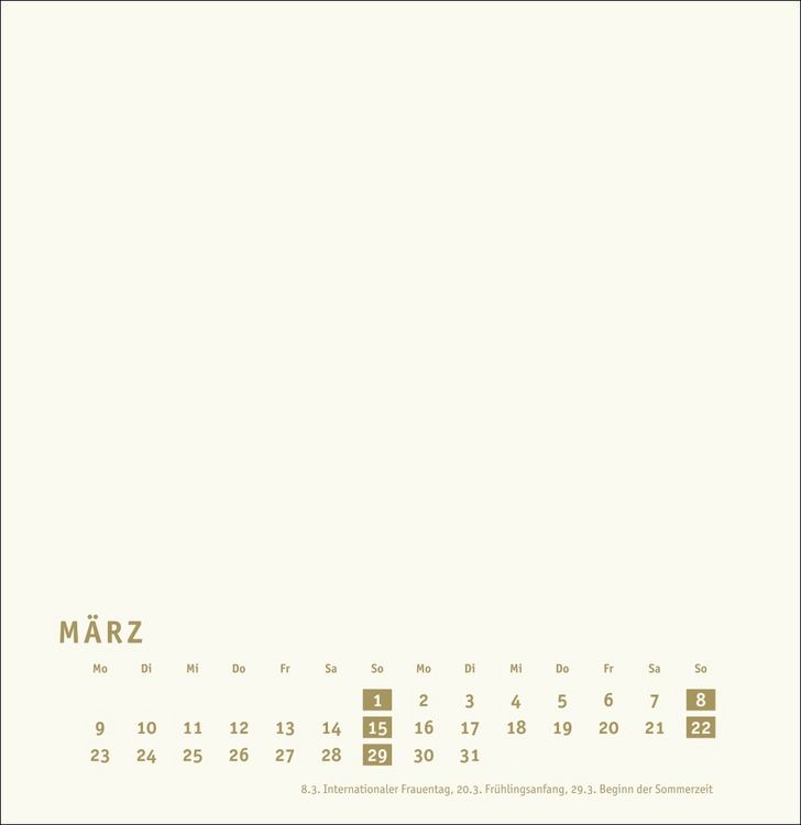 Produktbild: Premium-Bastelkalender gold groß 2026