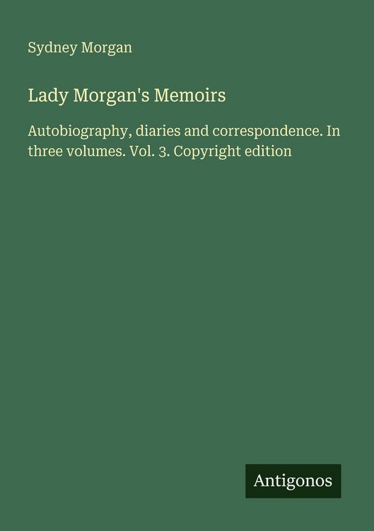 Produktbild: Lady Morgan's Memoirs