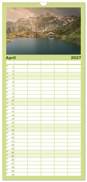 Produktbild: Familienplaner 2027 - Natur im Aostatal mit 5 Spalten (Wandkalender, 21 x 45 cm) CALVENDO
