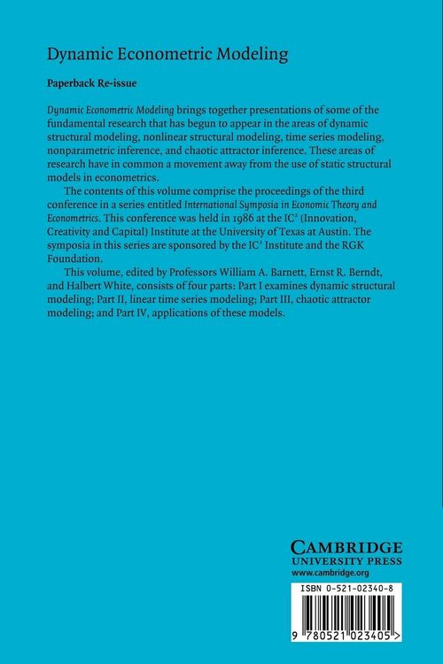 Produktbild: Dynamic Econometric Modeling