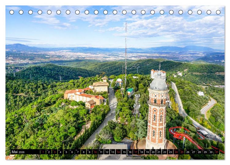 Produktbild: Barcelona - &Uuml;ber den D&auml;chern Kataloniens (Tischkalender 2026 DIN A5 quer), CALVENDO Monatskalender