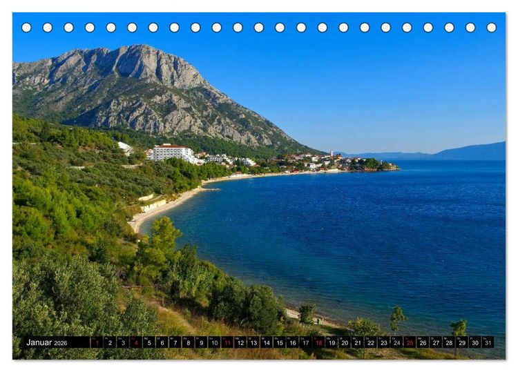 Produktbild: Makarska Riviera - Malerische Urlaubsorte in Dalmatien (Tischkalender 2026 DIN A5 quer), CALVENDO Monatskalender