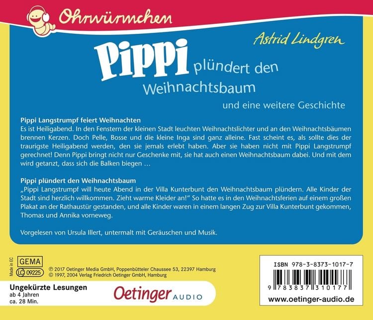 Produktbild: Pippi pl&uuml;ndert den Weihnachtsbaum und eine weitere Geschichte