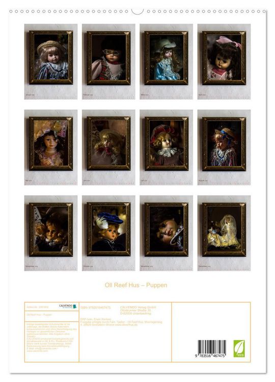 Produktbild: Oll Reef Hus &ndash; Puppen (hochwertiger Premium Wandkalender 2026 DIN A2 hoch), Kunstdruck in Hochglanz