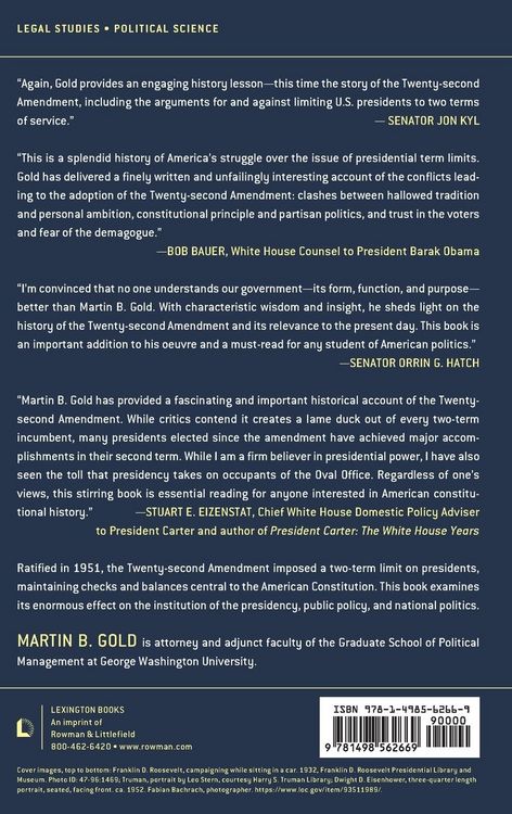 Produktbild: Gold, M: Twenty-Second Amendment and the Limits of President