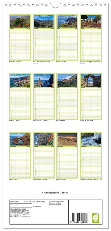 Produktbild: Familienplaner 2026 - Fr&uuml;hlingstraum Madeira mit 5 Spalten (Wandkalender, 21 x 45 cm) CALVENDO