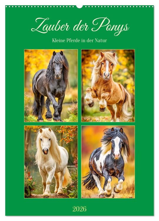 Produktbild: Zauber der Ponys. Kleine Pferde in der Natur (Wandkalender 2026 DIN A2 hoch), CALVENDO Monatskalender