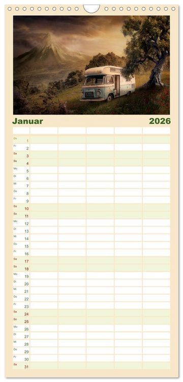 Produktbild: Familienplaner 2026 - Camping macht gl&uuml;cklich! mit 5 Spalten (Wandkalender, 21 x 45 cm) CALVENDO