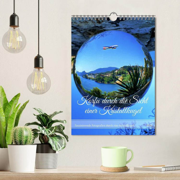 Produktbild: Korfu durch die Sicht einer Kristallkugel (Wandkalender 2026 DIN A4 hoch), CALVENDO Monatskalender