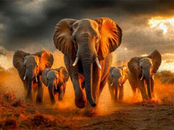 Produktbild: CALVENDO Puzzle Elefanten | 1000 Teile Lege-Gr&ouml;&szlig;e 64x48cm Foto-Puzzle f&uuml;r gl&uuml;ckliche Stunden