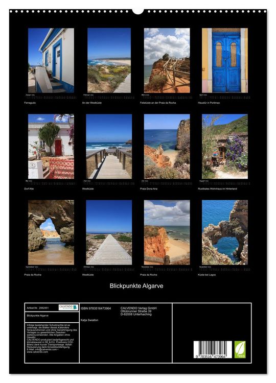 Produktbild: Blickpunkte Algarve (hochwertiger Premium Wandkalender 2026 DIN A2 hoch), Kunstdruck in Hochglanz