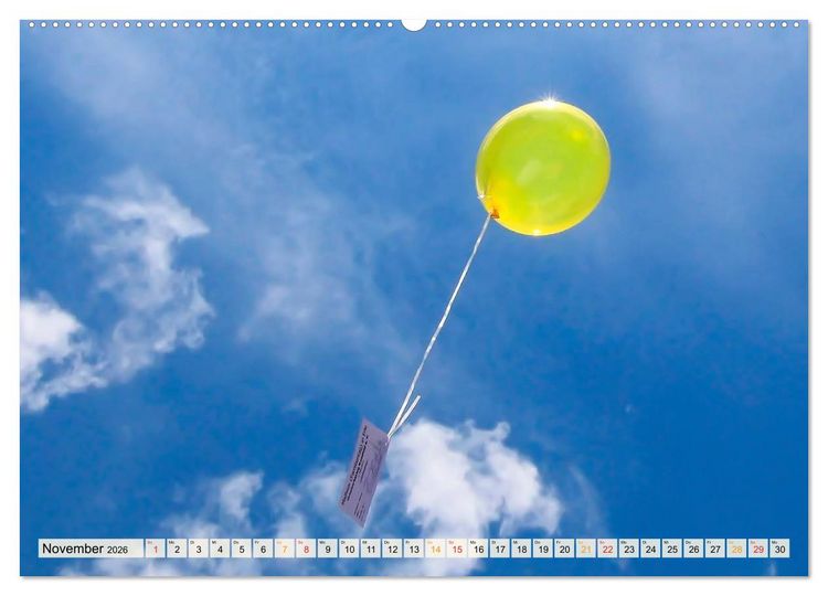 Produktbild: Mein sch&ouml;ner bunter Luftballon (Wandkalender 2026 DIN A2 quer), CALVENDO Monatskalender