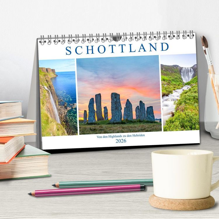 Produktbild: Von den Highlands zu den Hebriden (Tischkalender 2026 DIN A5 quer), CALVENDO Monatskalender