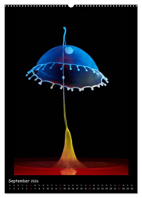 Produktbild: Au&szlig;ergew&ouml;hnliche Kunst - Wasser Tropfenfotografie (Wandkalender 2026 DIN A2 hoch), CALVENDO Monatskalender