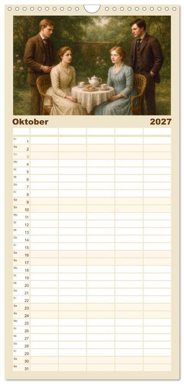Produktbild: Familienplaner 2027 - Oscar Wilde mit 5 Spalten (Wandkalender, 21 x 45 cm) CALVENDO
