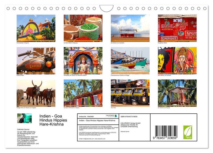 Produktbild: Indien - Goa Hindus Hippies Hare-Krishna (Wandkalender 2026 DIN A4 quer), CALVENDO Monatskalender