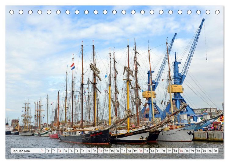Produktbild: Die HANSE SAIL Das gro&szlig;e Seglertreffen in Rostock (Tischkalender 2026 DIN A5 quer), CALVENDO Monatskalender