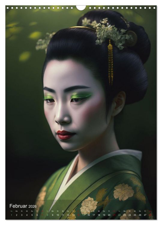 Produktbild: Wundersch&ouml;ne Portraits Japanischer Geishas (Wandkalender 2026 DIN A3 hoch), CALVENDO Monatskalender