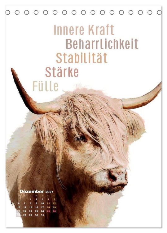 Produktbild: Krafttiere - Inspirierende Begleiter voller Magie und Seele (Tischkalender 2027 DIN A5 hoch), CALVENDO Monatskalender