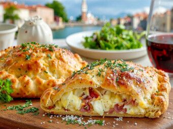 Produktbild: CALVENDO Puzzle Eine italienische Calzone - wer ger&auml;t da nicht ins Schw&auml;rmen | 1000 Teile Lege-Gr&ouml;&szlig;e 64x48cm Foto-Puzzle f&uuml;r gl&uuml;ckliche Stunden
