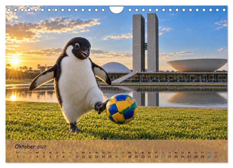 Produktbild: Pinguins gro&szlig;e Weltreise (Wandkalender 2027 DIN A4 quer), CALVENDO Monatskalender