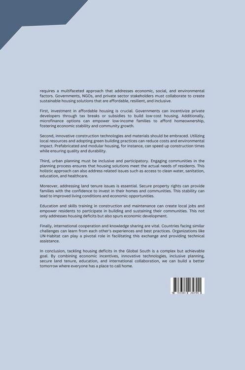 Produktbild: Building a Better Tomorrow: Tackling Housing Deficits in the Global South