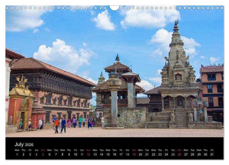 Produktbild: Monuments of Nepal 2026 (Wall Calendar 2026 DIN A3 landscape), CALVENDO 12 Month Wall Calendar