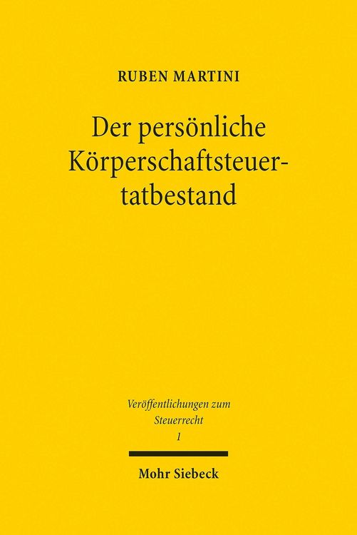 Produktbild: Der pers&ouml;nliche K&ouml;rperschaftsteuertatbestand