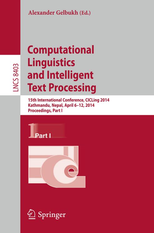 Produktbild: Computational Linguistics and Intelligent Text Processing