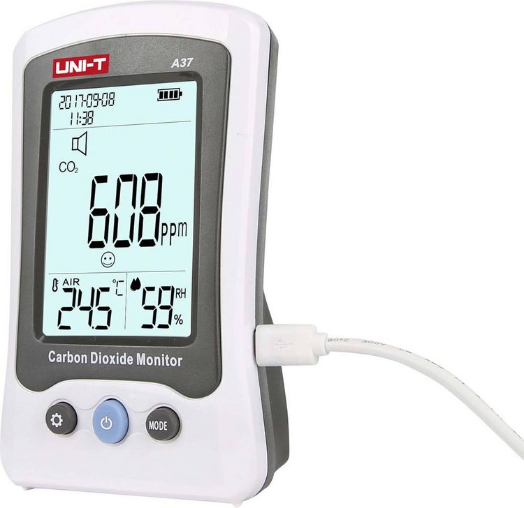 Produktbild: Uni-T A37 Kohlendioxid-Messger&auml;t mit Temperaturmessfunktion