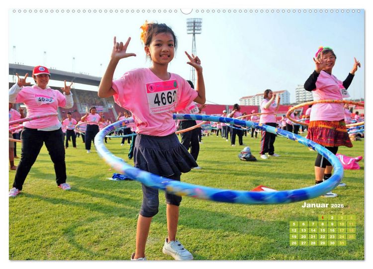 Produktbild: Hula-Hoop: Spa&szlig;, Sport und Fitness mit Hula Hoop Reifen (Wandkalender 2026 DIN A2 quer), CALVENDO Monatskalender