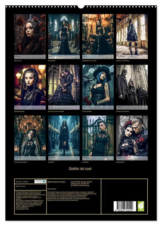 Produktbild: Gothic ist cool (hochwertiger Premium Wandkalender 2026 DIN A2 hoch), Kunstdruck in Hochglanz