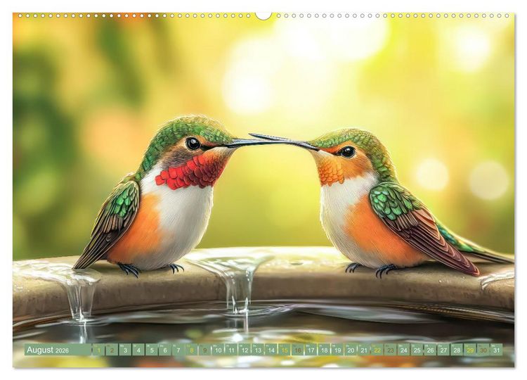 Produktbild: Kolibris - Zauberhafte Fantasiewerke (hochwertiger Premium Wandkalender 2026 DIN A2 quer), Kunstdruck in Hochglanz